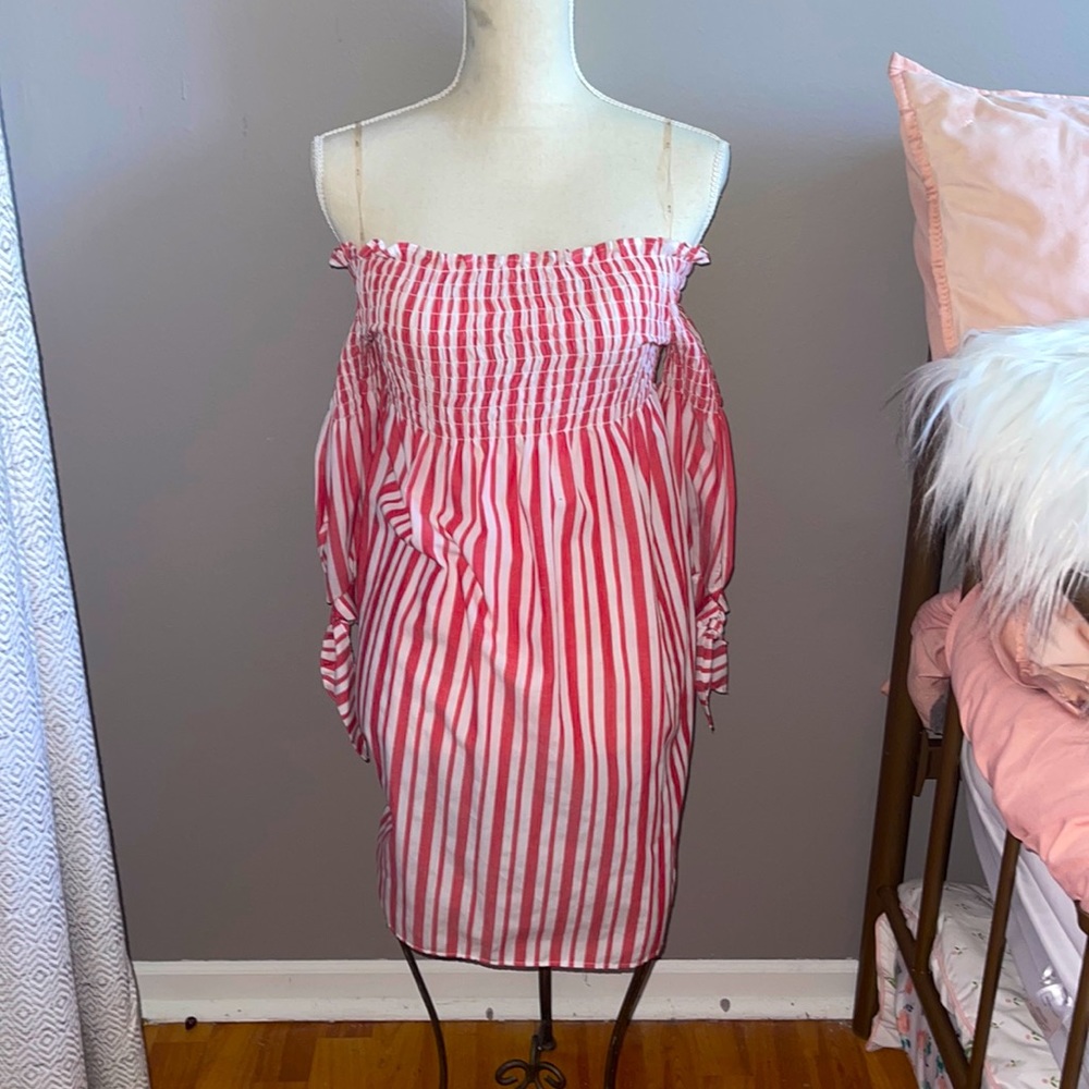 Pink and White Striped Dress